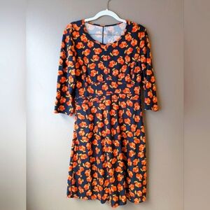 Title Nine Butta Dream Dress Long Sleeve M Orange and Navy